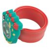green and red stegosaurus watch on red snapband